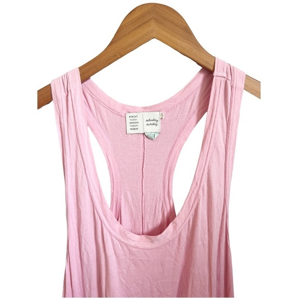 Anthropologie Saturday Sunday Ombre Pink Raspberry Gauzy Dress Size Medium - Picture 3 of 8